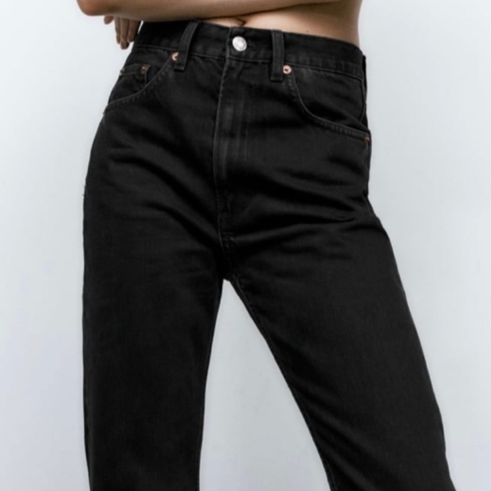 Zara High Waisted Black Jeans